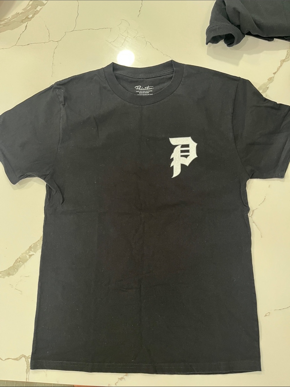 Primitive Black T-Shirt with White Gothic 'P' Chest Logo